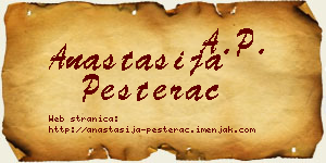Anastasija Pešterac vizit kartica